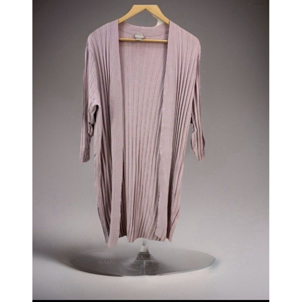 Chico’s Womens Siz 1 (Small) Cardigan Sweater Open Front Stretch Light Purple - Picture 8 of 16